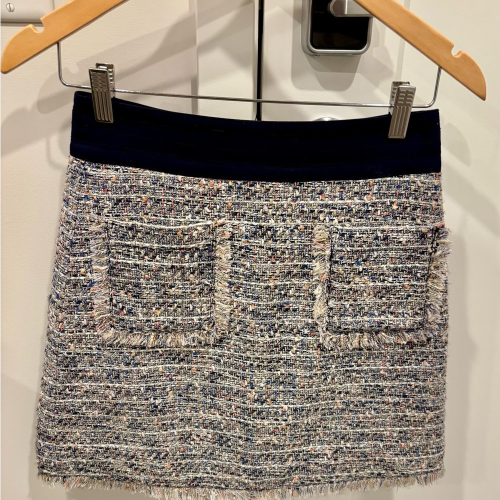 Mini Skirt Tweed Boucle’ Navy JCrew Size 00